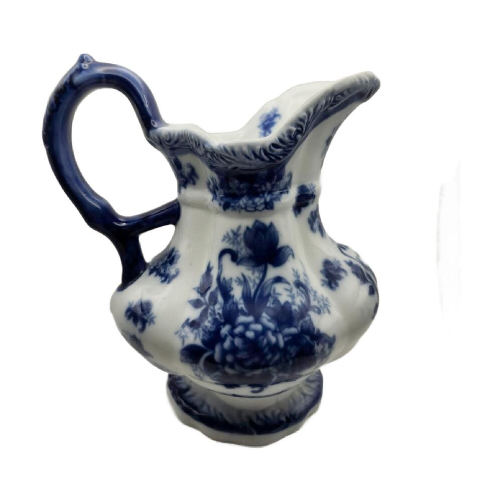 Vintage Flow Blue Victorian Pitcher by Cracker Barrel